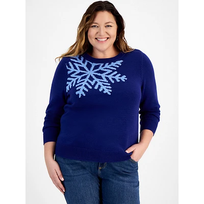 Plus Whimsy Snowflake Sweater