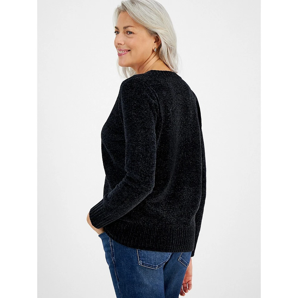 Chenille V-Neck Sweater