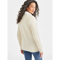 Cable-Knit Shine Cardigan