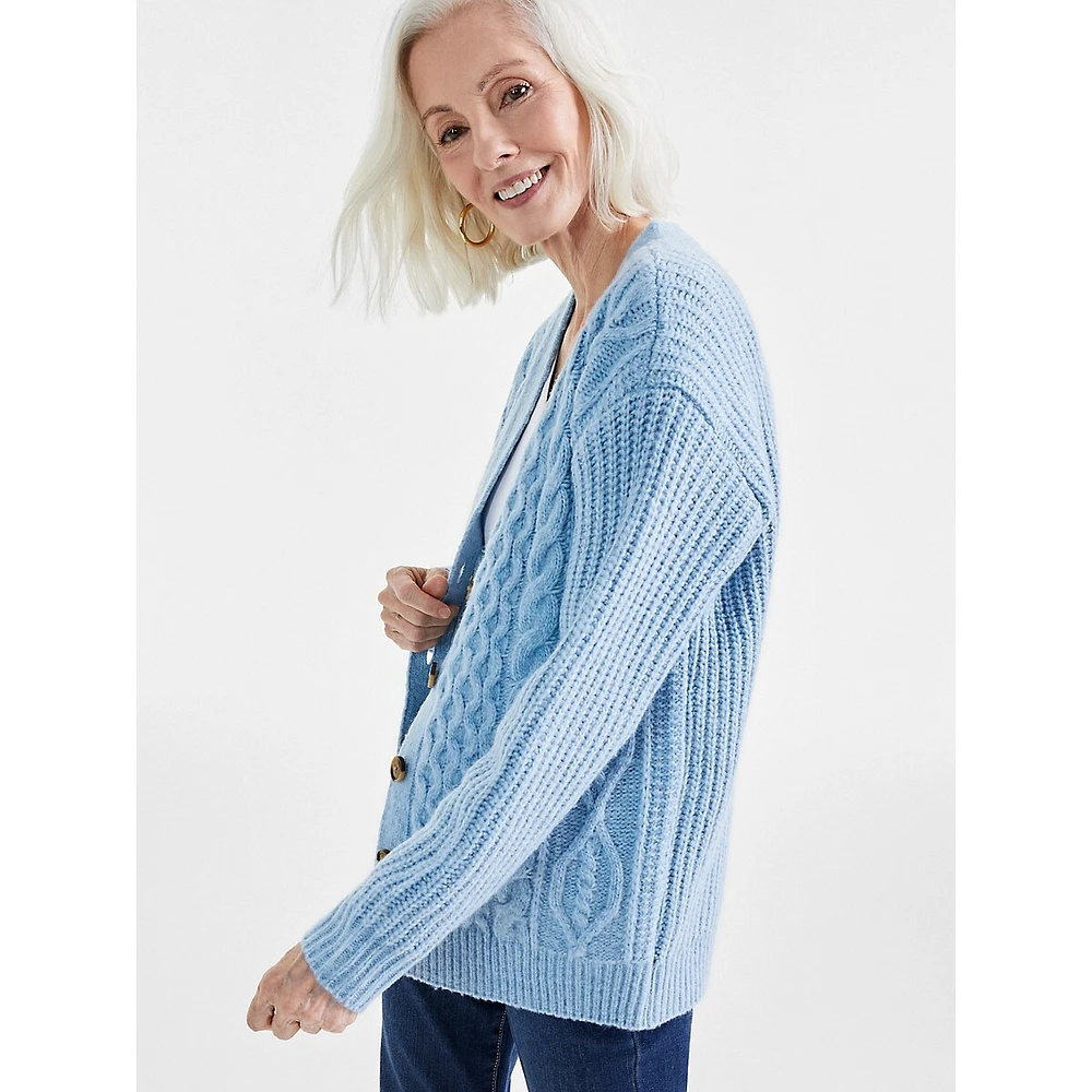 Cable-Knit Boyfriend Cardigan