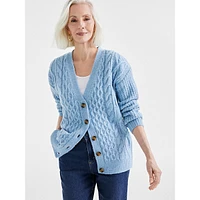 Cable-Knit Boyfriend Cardigan