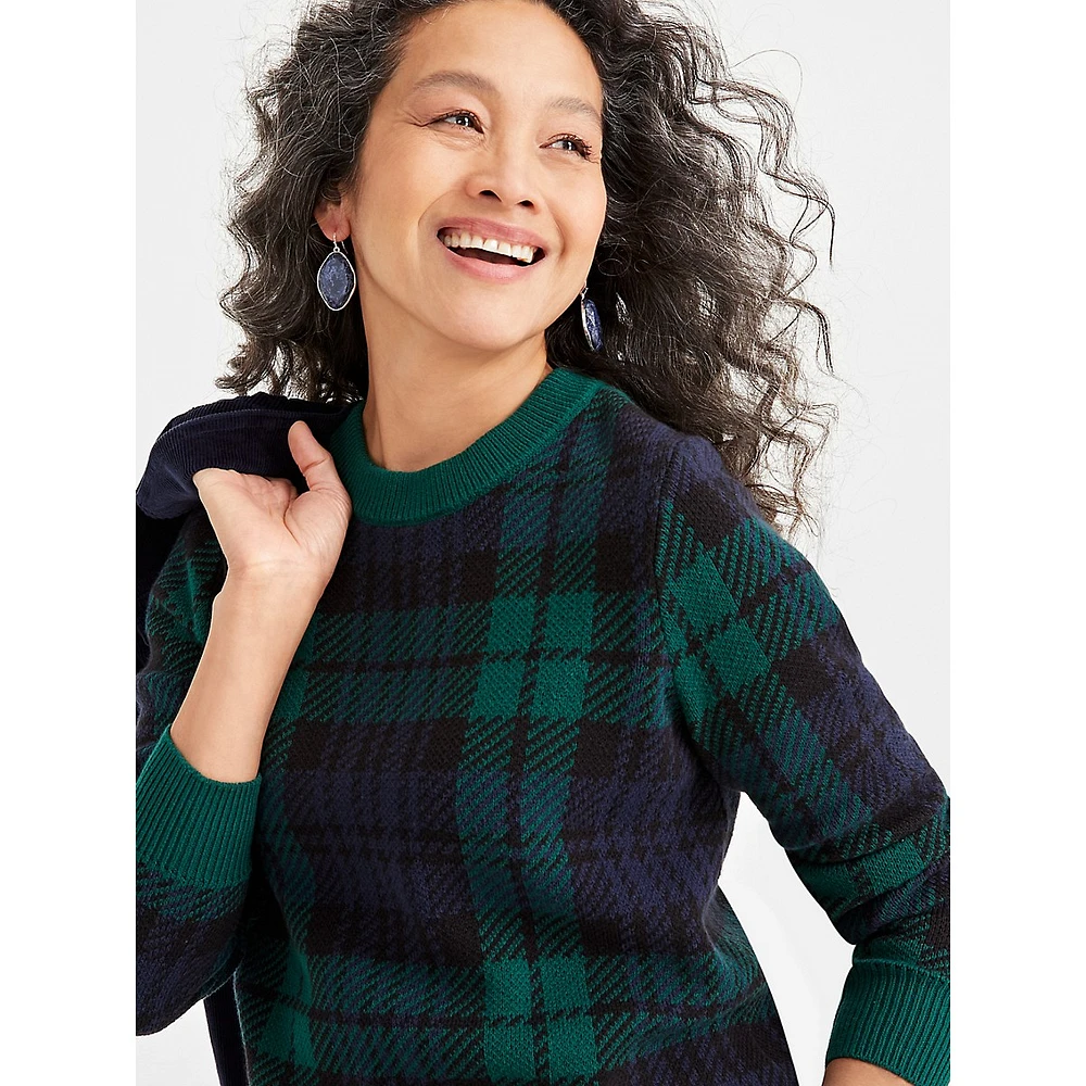 Plaid Crewneck Sweater