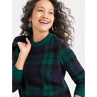 Plaid Crewneck Sweater