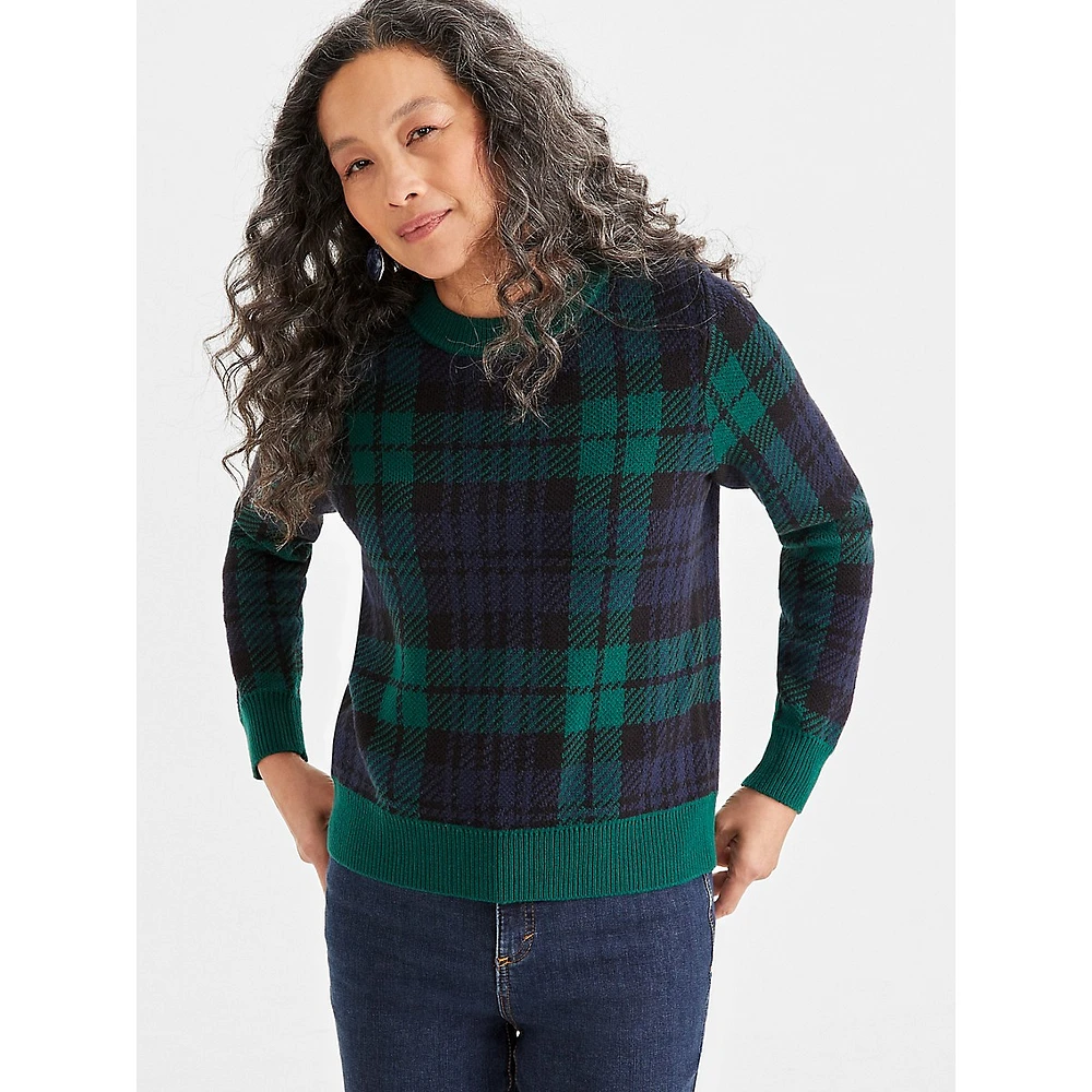 Plaid Crewneck Sweater