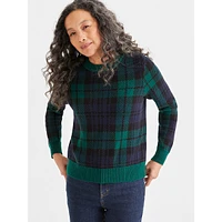 Plaid Crewneck Sweater