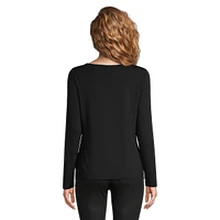 Asymmetric Cutout Long-Sleeve Top