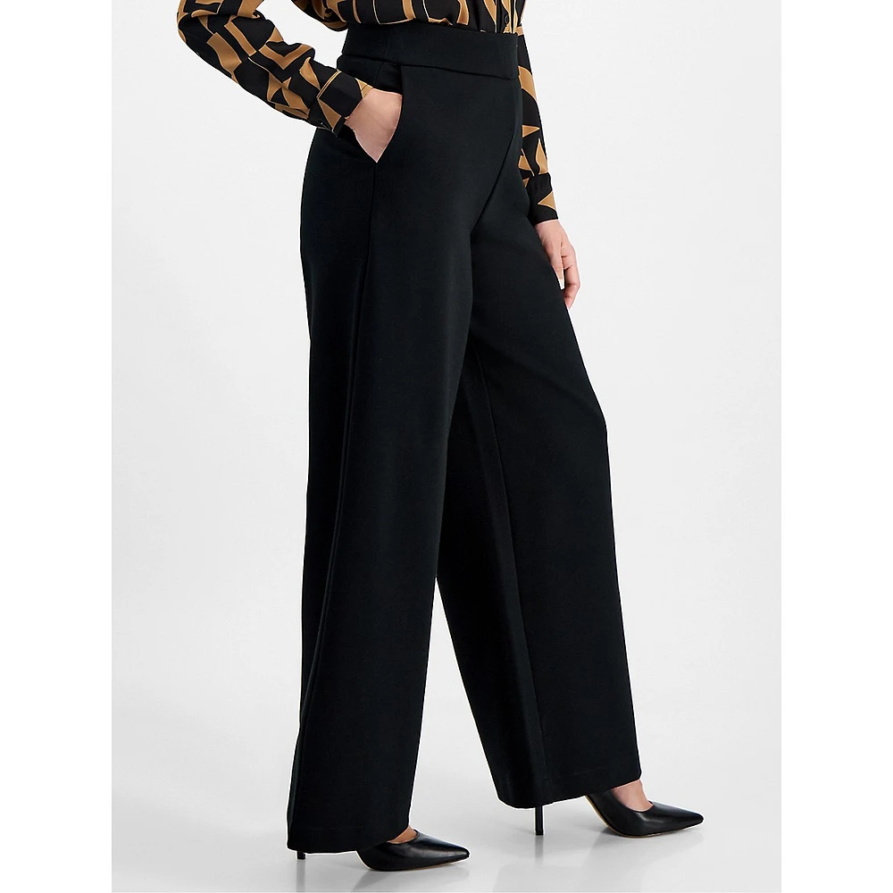 High-Rise Wide-Leg Dress Pants