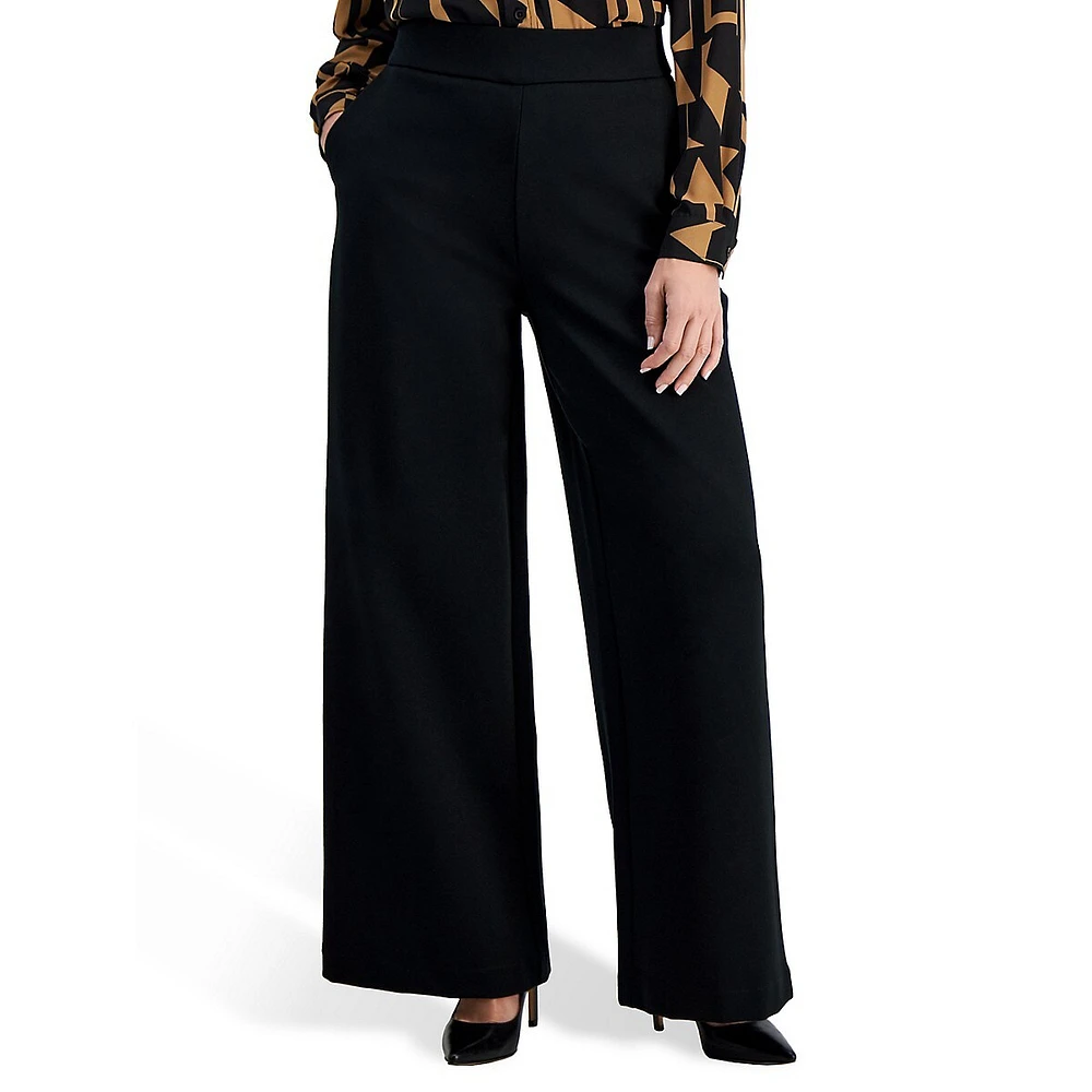 High-Rise Wide-Leg Dress Pants