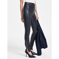 Mid-Rise Skinny-Leg Faux Leather Pants