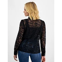 Petite All-Over Lace Blouse