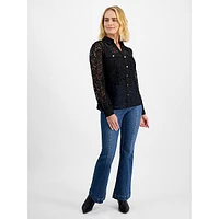 Petite All-Over Lace Blouse