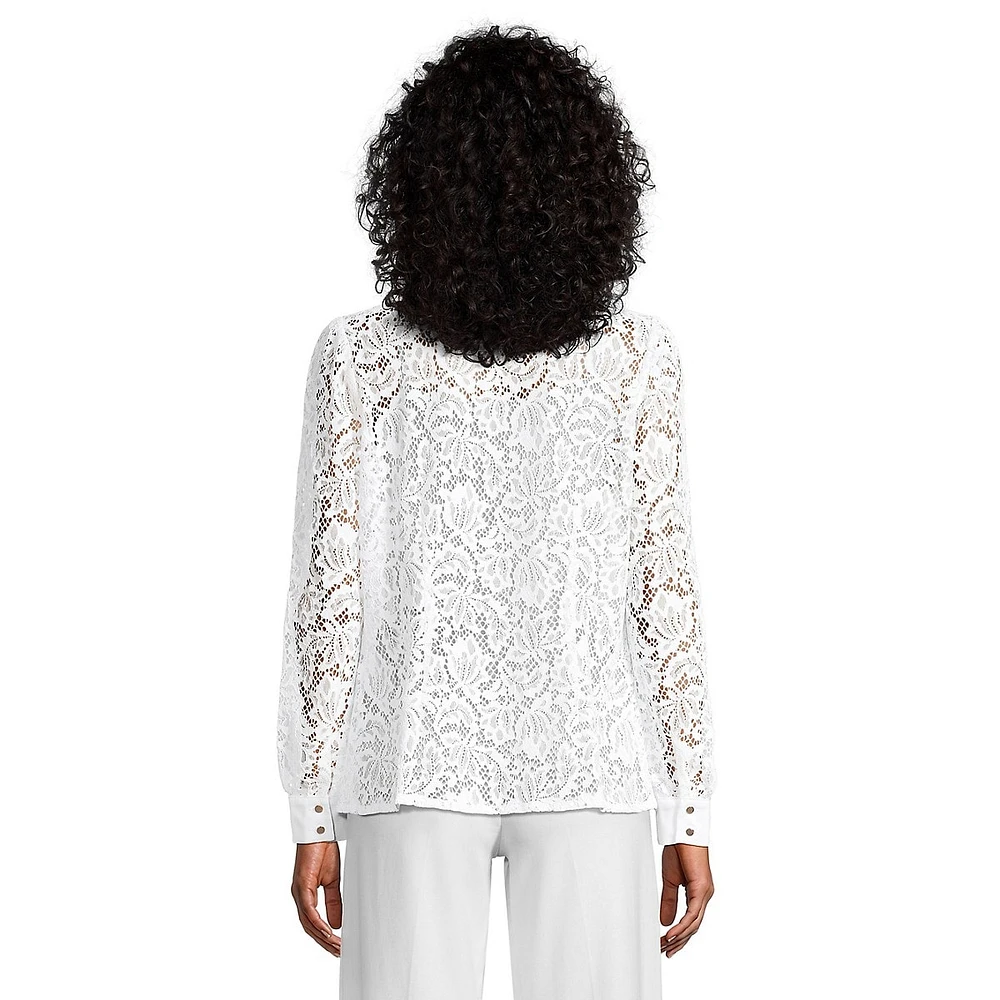 Petite All-Over Lace Blouse