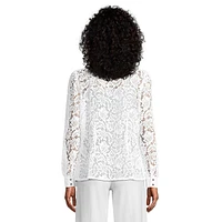 Petite All-Over Lace Blouse