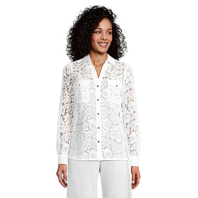 Petite All-Over Lace Blouse