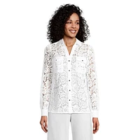 Petite All-Over Lace Blouse