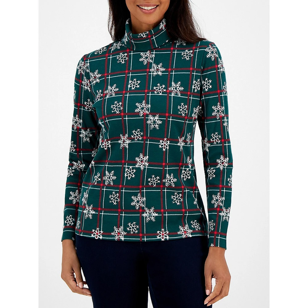 Snowflake Sophistication Turtleneck Top