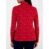 Scottie Romp-Print Turtleneck Top