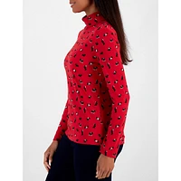 Scottie Romp-Print Turtleneck Top