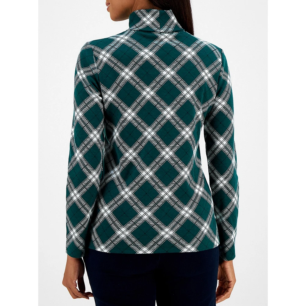 Plaid Turtleneck Top