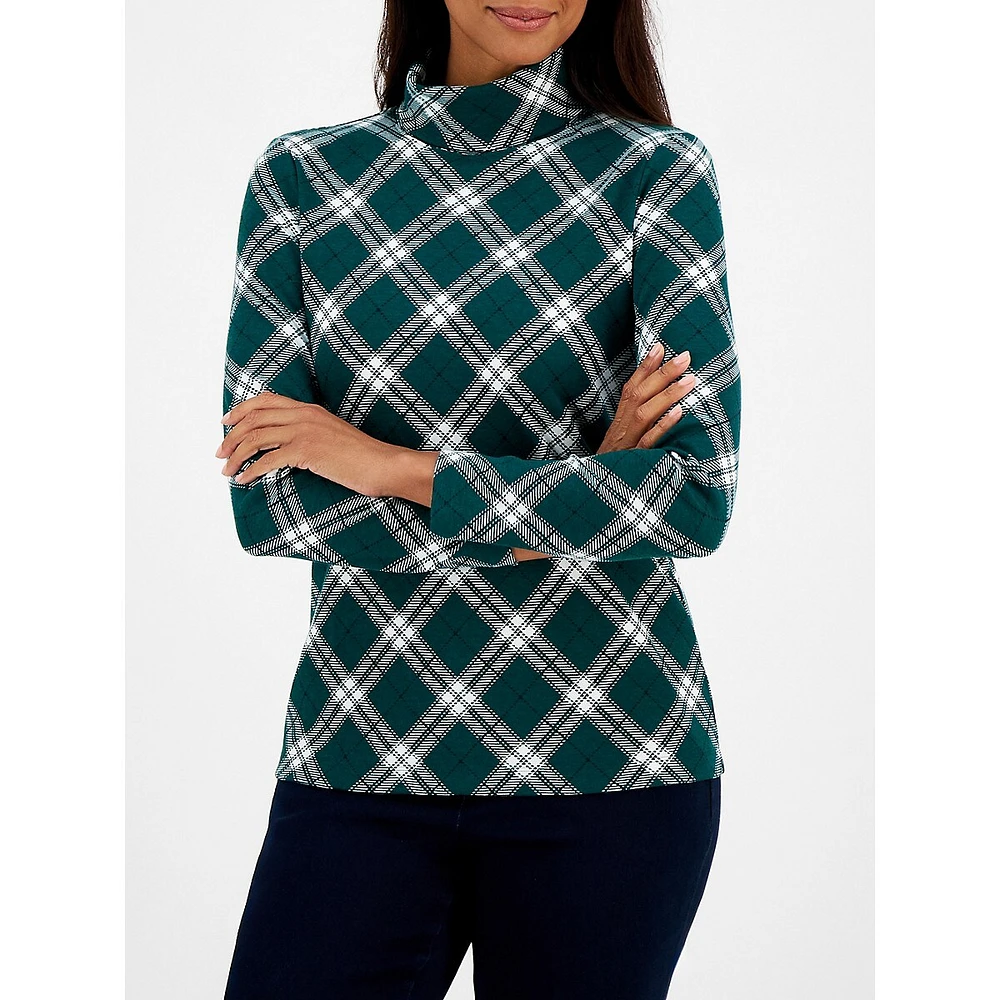 Plaid Turtleneck Top