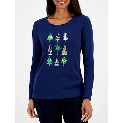 Festive Trees Long-Sleeve T-Shirt