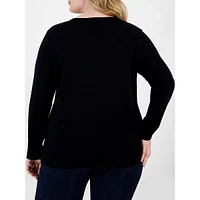 Plus Ornament String Long-Sleeve T-Shirt