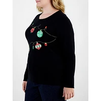 Plus Ornament String Long-Sleeve T-Shirt