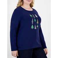 Plus ​Festive Trees Long-Sleeve T-Shirt