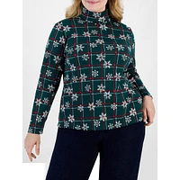 Plus Snowflake Sophistication Turtleneck Top