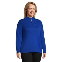 Plus Mockneck Cotton Sweater