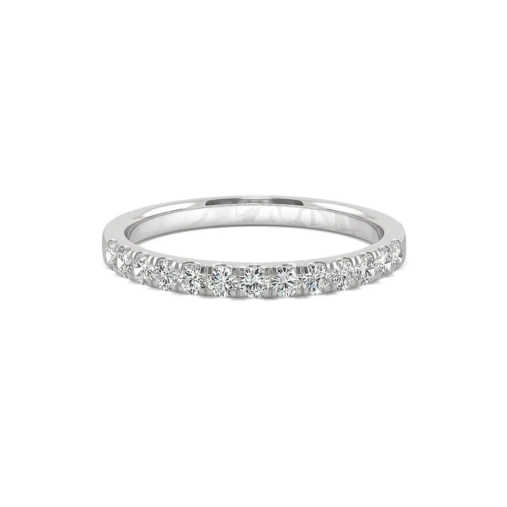 14k White Gold 0.29 CT. T.W. 1.8mm Created Moissanite Wedding Band Ring