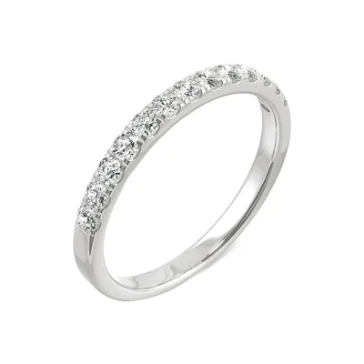 Alliance en or blanc 14 ct avec moissanite de 1,8 mm 0,29 PT