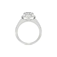 Bague style halo en or blanc 14 ct avec moissanite ovale de 4,75 ct PT