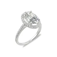 14K White Gold & Oval 4.75 CT. T.W. Created Moissanite Halo Ring