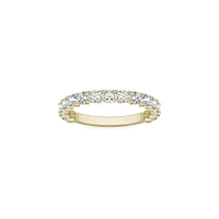 14K Gold & 1.08 CT. D.E.W. Created Moissanite Semi-Eternity Ring