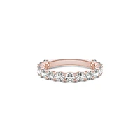 14K Rose Gold & 1.50 CT. D.E.W. Created Moissanite Semi-Eternity Band Ring