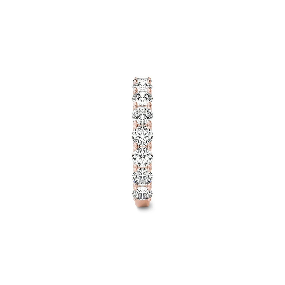 Jonc semi-éternité en or rose 14 ct avec moissanite 1,50 PT