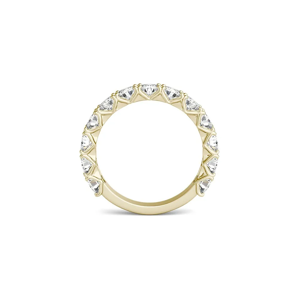 14K Yellow Gold & 2.08 CT. D.E.W. Created Moissanite Band