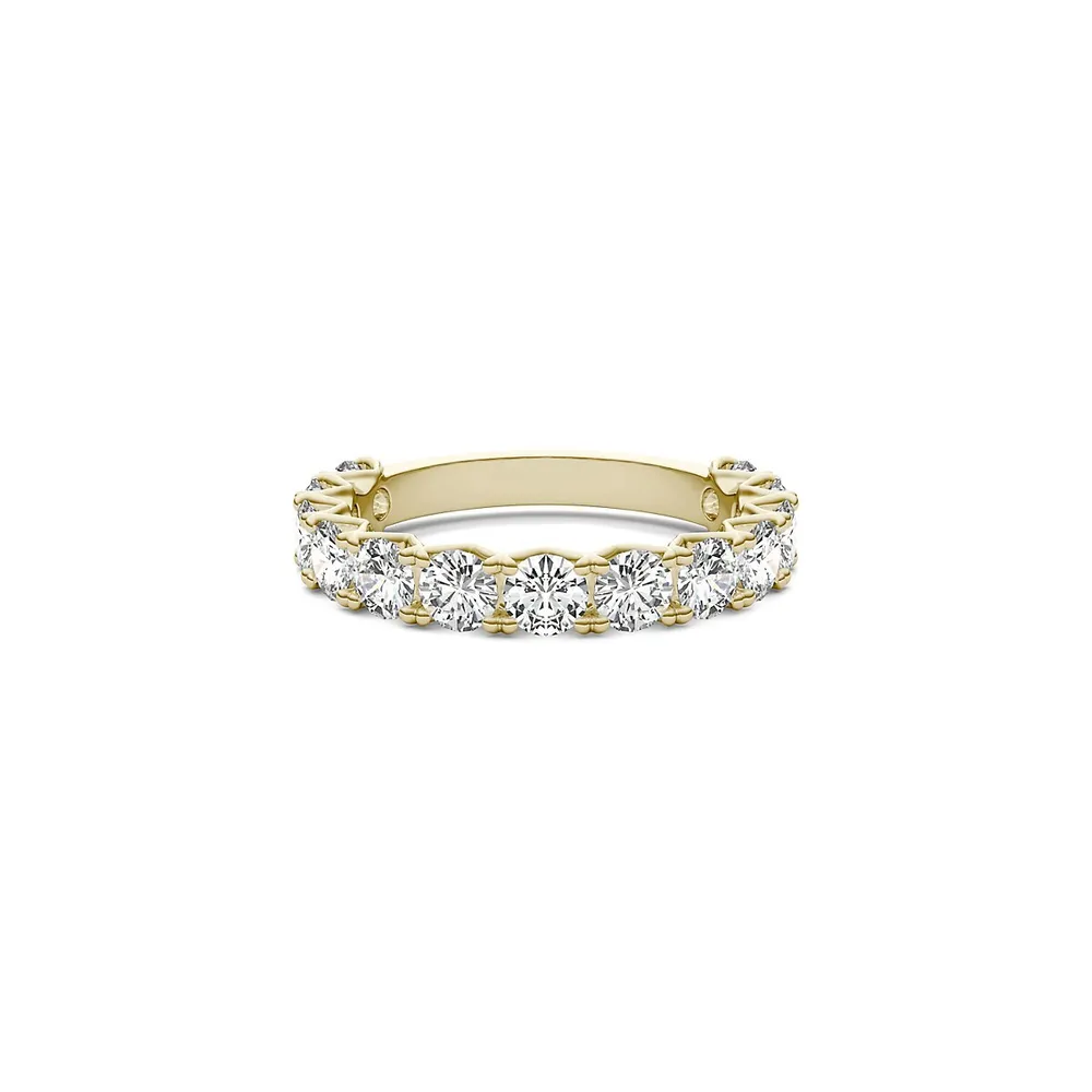 14K Yellow Gold & 2.08 CT. D.E.W. Created Moissanite Band