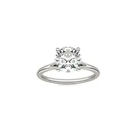 14K White Gold & 1.90 CT. D.E.W. Created Moissanite Prong-Set Solitaire Engagement Ring