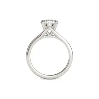 14K White Gold & 1.90 CT. D.E.W. Created Moissanite Prong-Set Solitaire Engagement Ring