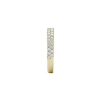 14K Yellow Gold & 0.62 CT. D.E.W. Created Moissanite Two-Row Pavé Ring