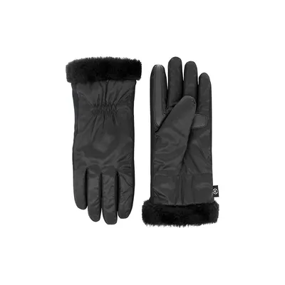 Women's Sleekheat Smartouch Smartdri Iridescent Softshell Faux Fur-Cuff Gloves