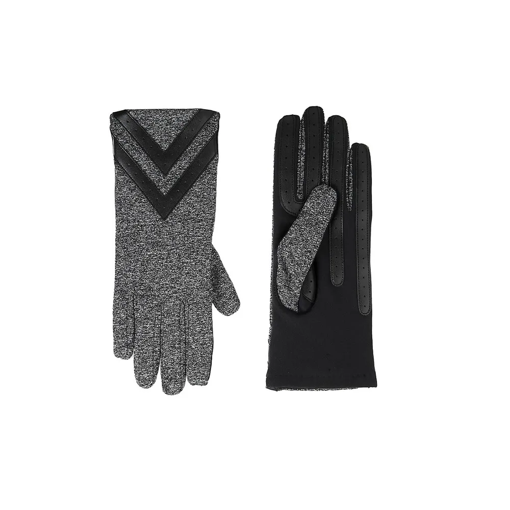 Women's Smartouch Smartdri Chevron Appliqué Stretch Gloves