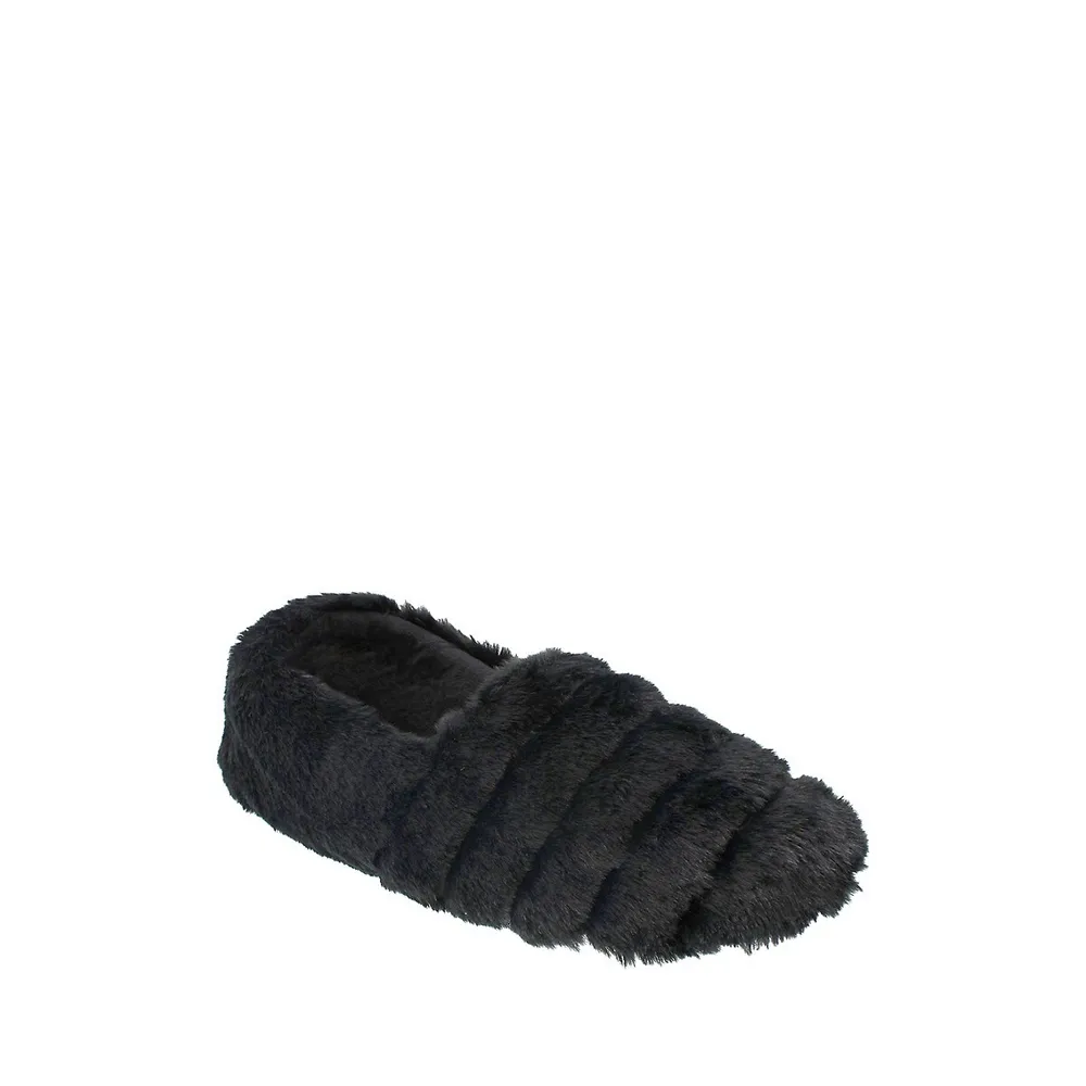 Women's Faux Fur Loafer-Style Slippers