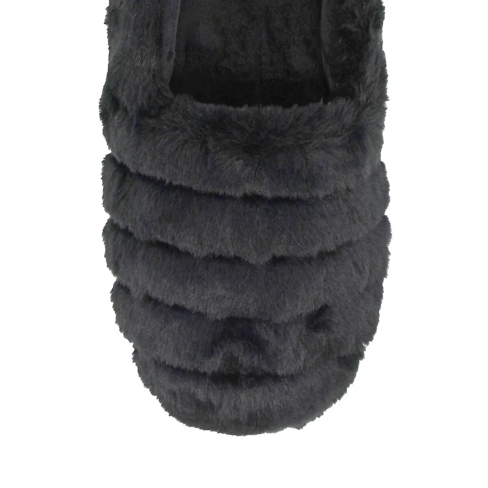 Women's Faux Fur Loafer-Style Slippers