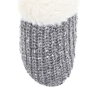 Women's Novelty Sequin Sweater Knit Hoodback Slippers