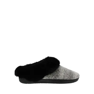 Women's Recycled Ombre Knit and Faux Shearling Cuff Slippers