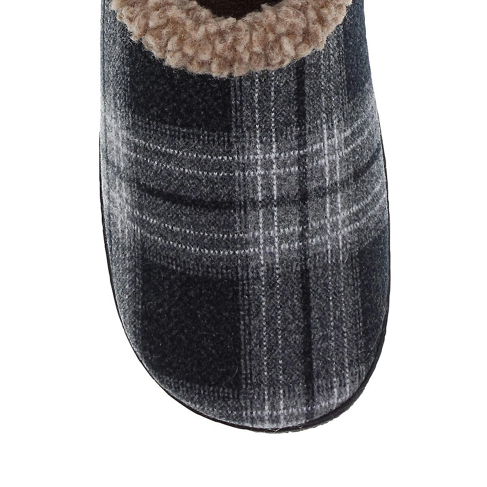 Men's Plaid Knit Hoodback Slippers