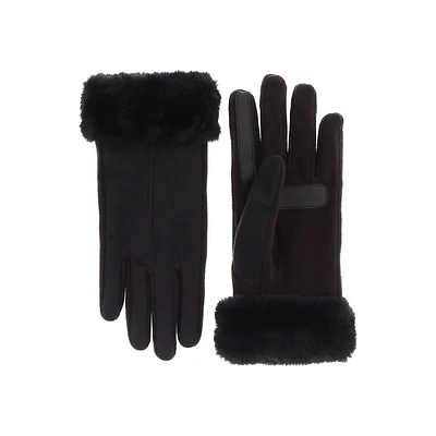 Women's SmarTouch SmartDri Faux Fur-Cuff, Microsuede & Fleece Gloves